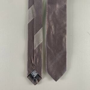 DRIES VAN NOTEN Brown Shimmer Silk Blend Tie
